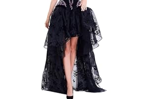 Zooma- Gonna - Donna Black,Moda Tutu Gonna Gonfia delle Donne Rockabilly Rete Nera Molto Indietro Vestito
