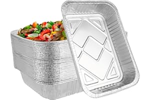 VIDETOL 30 Stück Aluschalen Grill, 37 x 26 x 7 cm Alu Grillschalen, 4900ml Aluschalen Groß, Alu Grillschalen, Alu Tropfschalen, Grill Schale für Gasgrill, Braten, Kochen