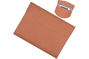 EMPEROCH Torba na dokumenty A4, biznesowa, teczka konferencyjna, ze skóry, aktówka, wodoodporna, organizer na dokumenty, wielofunkcyjna, do biura, na podróż szkolną (brązowa)