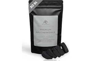 INCENSERA Räucherkohle Tabletten 30 Stück: Hochwertige Kohle zum Räuchern - Räuchern Zubehör mit Kohletabletten für Weihrauch und andere Harze