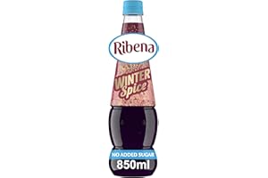 Ribena Winter Spice Squash No Added Sugar 850ml - Real British Blackcurrants | Rich in Vitamin C | No Artificial Colours | Winter Seasonal Spices | Can Serve Hot & Cold