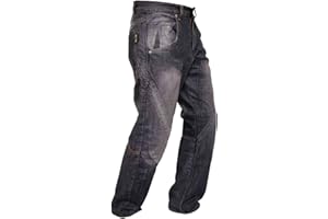 Newfacelook Mens Denim Motorcycle Motorbike Armour Jeans Trousers With Aramid Protection Lining I112 New Black W32-L30