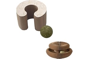 Love Story, Jouet Griffoir Magique Aimante avec Balle Herbe À Chat Carton 11 x 10,5 x H7 cm