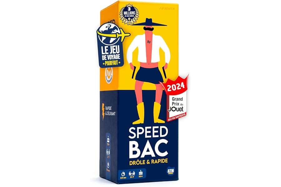 ATM Gaming Speedbac - Jeu de société Famille et Amis - Parfait pour Mettre l'ambiance - 2 à 7 Joueurs - Grand Prix du Jouet 2