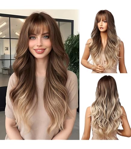 Parrucca Donna Sintetica Lunga E Ondulata - Colore Auburn Ginger Mix, Stile Naturale - Foto 5