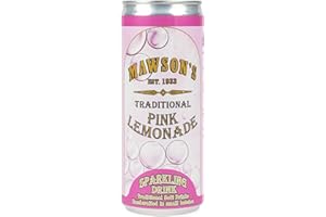 Mawson's Pink Lemonade Cans, Ready to Drink, Sicilian Lemons & Natural Colour, Handcrafted in Small Batches, No Artificial Sweeteners or Colourings, Gluten Free, Vegan 12 x 250ml Cans