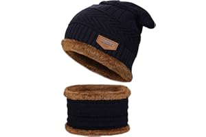 Cilnos Cappello Sciarpa Invernale Set, Elegante Cuffia in Maglia e Scaldacollo Caldo per Uomini e Donne, Isolamento a Doppio Strato,Antivento e Termico - Regalo Perfetto