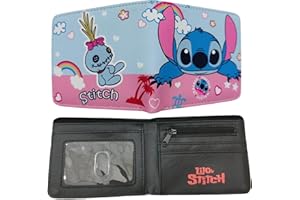 WOPIN Stitch Wallet, ZHULIA -Portefeuille de Dessin animé. Portefeuille animé. Voyagez avec Un Portefeuille de Carte d’identité, Un Personnage de Dessin animé PU en Cuir Bifold Wallet. Cadeaux pour Enfants