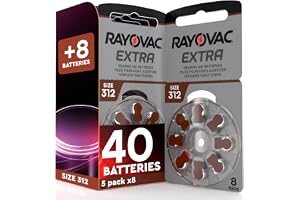 40 Hörapparatsbatterier Storlek 312 (Bruna) PR41 Kompatibla med Rayovac Extra + 8 Udivita-batterier - 5+1 blister à 8 batterier
