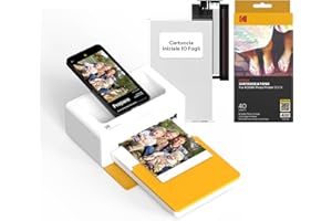 Kodak Dock Plus PD460, stampante fotografica portatile per smartphone, stampa istantanea, 10 x 15 cm, iOS e Android, Bluetooth & Docking, confezione da 80 + 10 carte fotografiche, giallo e