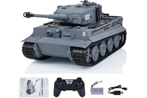 wheelfun Taigen 1/24 RC Battle Tank Tiger I RC Combattimento Infrarossi Carri armati Militari End-Termine Telaio Recoil LED Flash Grigio