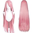 100cm / 40 Inch Long Wig, Universal Anime Costume Cosplay Wig, Perfect for Party, Daily-Use, Festivals, and Halloween, Great for TV, Film, Anime Game Character Cosplay (Pink)