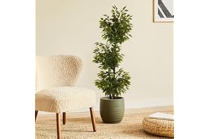 BLAINE | Ficus 3 Copas 180cm | Plantas Artificiales Decorativas | Planta Artificial Grande | Plantas Artificiales para Interior/Exterior | Planta Artificial Realista Decorativa para Casa