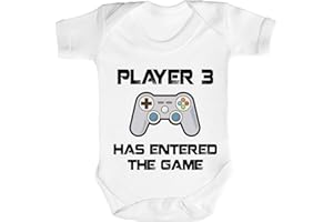 ShirtStreet Vatertag Gamer Geek Nerd Strampler Bio Baumwoll Baby Body kurzarm Player 3 has entered the Game