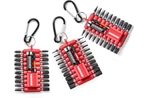 Geinxurn Mixing Impact Resistant Screwdriver Bit Set 66 Pieces (PH/PZ/TX/Hex/SL) 25 mm/50 mm S2 Steel 1/4 Inch Hex Shank Magnetic Screwdriver Bit Set with Bit Holder and Storage Box