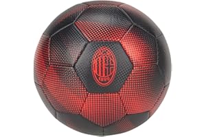AC Milan Pallone da Calcio, per Partite e Allenamento, Nero (Logo Rosso), Taglia 5