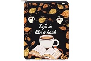 NICENEEDED Sleeve with Zipper, Lose Leaves Covers Pouch for Book Lovers, Front Pocket Protector Waterproof Case for Notebooks Hardcover and Paperback