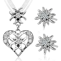 Edelweiß Haarschmuck Set - 5-teilige Trachtenspangen In Silber Für Oktoberfest & Dirndl