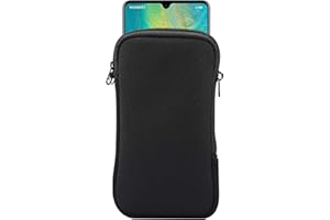 JLYIFAN Neopren Handyhülle Mesh Tasche Lanyard Hülle für iPhone 16 Plus 15 14 13 Pro Max Samsung Galaxy S24 Ultra S23 Ultra A15 A14 A04s A23 A13 A03 A04 OnePlus 11 Pixel 8 Pro (XL, Schwarz)