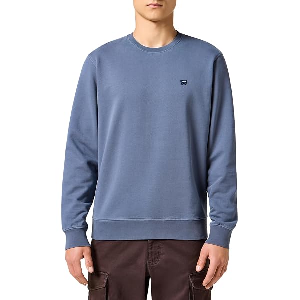 Wrangler Herren Sign Off Crew Sweatshirt | Regular Fit, Schwarz – Bequemer Strick-Pullover Für Herren