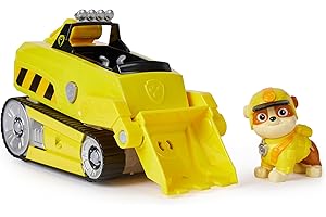 PAW Patrol Jungle Pups, Veicolo Rinoceronte di Rubble, veicolo giocattolo con personaggio Rubble da collezione, giocattoli per bambini e bambine dai 3 anni in su