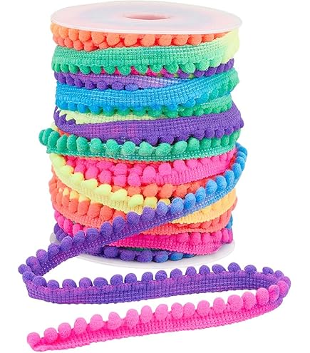 QUARKZMAN 10 yards Pom Pom Ball Fringe Trim, band naai-accessoires DIY