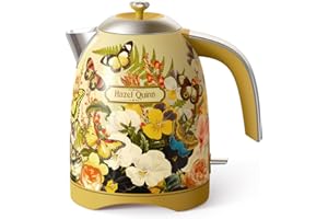Hazel Quinn Bollitore Elettrico In Acciaio Inox, Bollore rapido a 2200 Watt, Senza BPA, Senza Fili Design, Spegnimento Automatico, 1,7 Litri, Stampa Floreale