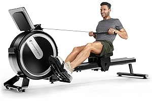 Sportstech PROwer Rameur d’Appartement – 32 Niveaux, Résistance Magnétique, Écran LED, Silencieux, Rail Double, Bluetooth, Support Tablette, Rangement Vertical, Entraînement Complet