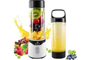 COKUNST Portable Blender for Smoothies and Shakes, 18 Oz Personal Blender with 6 Blades and Type-C Rechargeable, Portable Mixer Cup Fruit Juicer Mini blender with Handle Lid for Travel Sports Kitchen