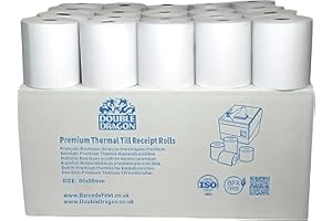DOUBLE DRAGON Rotoli di carta termica da 80 x 80 mm, adatti per terminali POS Epson, Star, Samsung, Bixolon, POS, confezione da 10 rotoli