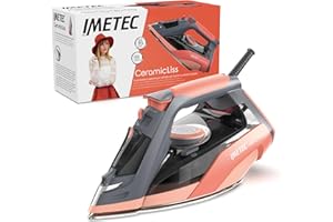 Imetec Ceramicliss - Ferro Stiro a Vapore - Quadrupla Protezione Anticalcare - Colpo Vapore 180 g - Piastra Ceramica Scorrevole - 2400 W - Antigoccia - Impugnatura Ergonomica - Risparmio Energetico