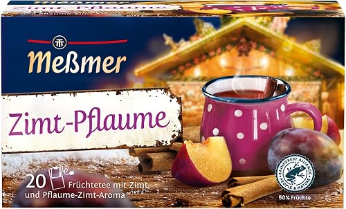 Meßmer Cinnamon Plum | Winter Fruit Tea with Fruity Spicy Aroma | 20 Tea Bags | Vegan | Gluten Free | Lactose Free