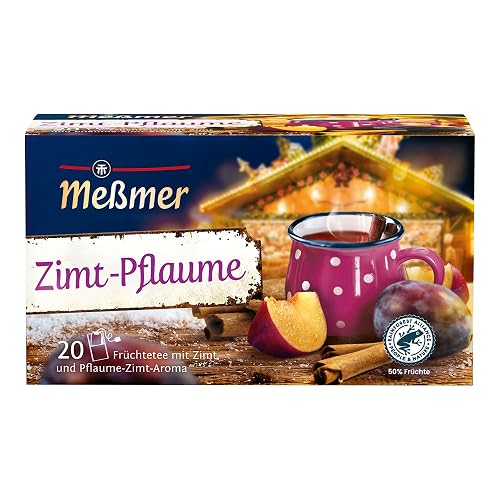 Meßmer Cinnamon Plum | Winter Fruit Tea with Fruity Spicy Aroma | 20 Tea Bags | Vegan | Gluten Free | Lactose Free