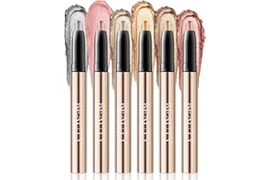 SONGVISON Beauty Searcher Lidschatten Stift Wasserdicht,Hochpigmentierter Lidschatten,Langanhaltend und Glatt,Schimmerndes Finish,Make-up Für Faltenfreie Augen,Vegan&Cruelty-Free 01 bis 06