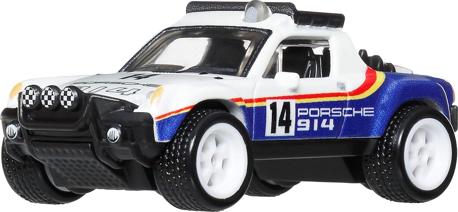 Hot Wheels Porsche 914 Safari, Coche de Juguete Premium a Escala 1:64, con neumáticos Real Riders y Carrocería y Chasis Metal/Metal, JKF22