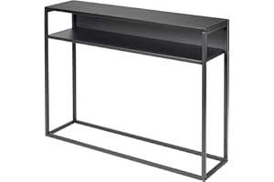 KAMEL GMBH Konsolentisch aus Metall mit Ablage, modern & zeitlos, industrial Möbel, schwarz, ca. 100 cm breit, als Sideboard, Raumteiler, Flurnöbel, Regal nutzbar (ca. 100 x 79 x 25 cm - mit Rückwand)