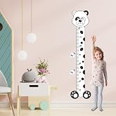 Panda Temalı &Ccedil;ocuk Boy &Ouml;l&ccedil;er Sticker &ndash; Siyah Beyaz Minimal Duvar Dekoru