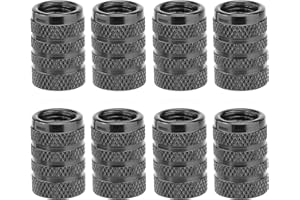 PANYI 8-teilige Reifenventilschaftabdeckung, Titansilber, Reifenventilabdeckungs-Kit aus eloxiertem Aluminium mit Gummiring, korrosionsbeständig, geeignet für Auto, SUV, Fahrrad, LKW, Motorrad