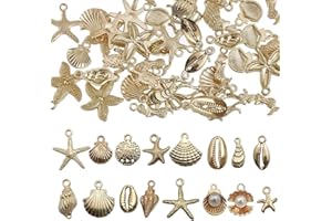 EIHI 96 Pièces breloque acier inoxydable doré, Breloques creation bijoux, Charms maillot de bain