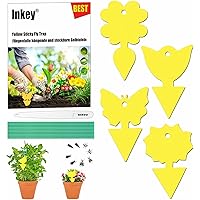lnkey 56 Stück Gelbtafeln,Gelbfalle - Hängende und steckbare fliegenfalle,Klebefalle Mückenfalle - Gegen Ungeziefer…