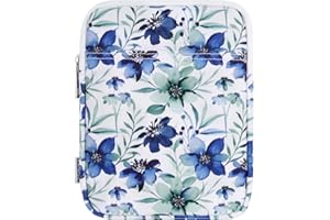 Dadanism 6-7 Inch Padded Sleeve for 7" Kindle Colorsoft Signature Edition and All-New Kindle Paperwhite, Protective Pouch Bag Carrying Case for 6" K-indle/K-indle Oasis/Kobo E-Reader, Watercolor Blue