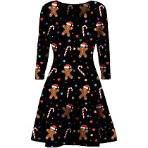 Women's Plus Size Christmas Snowman Print Swing Dress - Casual A-Line Party Dress - View #9