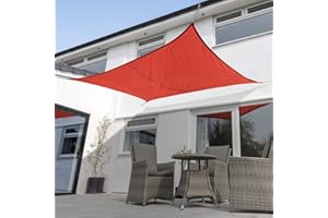 Kookaburra Waterproof Garden Sun Shade Sail Canopy in Red 98% UV Block (3m x 2m Rectangle)