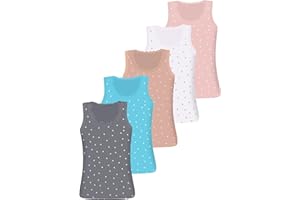 LOREZA ® 5 Mädchen Baumwolle Unterhemden Tank Top Kinder - Gr. 92-170