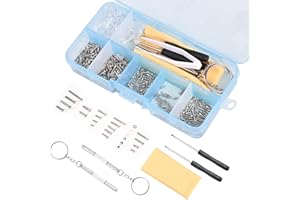 ShipeeKin Eyeglass Sunglass Repair Kit, Spectacles Repair Tool Screws Set Over 500pcs with Mini Screwdrivers, Screw Nuts, Silicone Nose Pads, Tweezer, Glasses Cloth