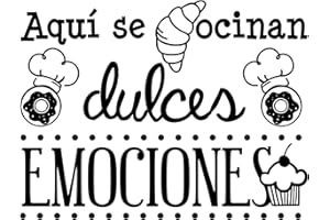 Docliick® Vinilos de pared decorativo con frase decorativa cocina y restaurante "AQUÍ SE COCINAN DULCES.." Pegatinas decorativas pared. Decoración casa Docliick DC-19147