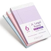 Tops Prism Plus% 100 geri d&ouml;n&uuml;şt&uuml;r&uuml;lm&uuml;ş Legal Pad, 12,7 x 20,3 cm, delikli, farklı renklerde: pembe, orkide, mavi, dar, Rule,