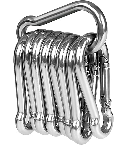 hannger Quick Link Chain - 2,91 Inch M8 Threaded Chain Link Trailer Safety Chain Hook Oval Locking Carabiner Clip für Pet Chain Rucksäcke Schlüsselanhänger Connector Kronleuchter - 1650 Kg Kapazität