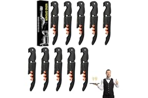 Tire Bouchon Limonadier Professionnel Sommelier Madehay Tire Bouchon Professionnel, Couteaux de Sommelier en Acier Inoxydable Avec Décapsuleur et Coupe-Capsule (5, Noir Orange)