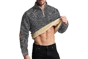 AEGJEGVD Pull Polaire Homme Hiver Chaud Sweat Hommes Polaire Zippé sans Capuche Sportif Sweatshirts Manche Longue Casual Grande Taille Confortable Sweats Pulls en Polaire d'hiver Chaud de Sport